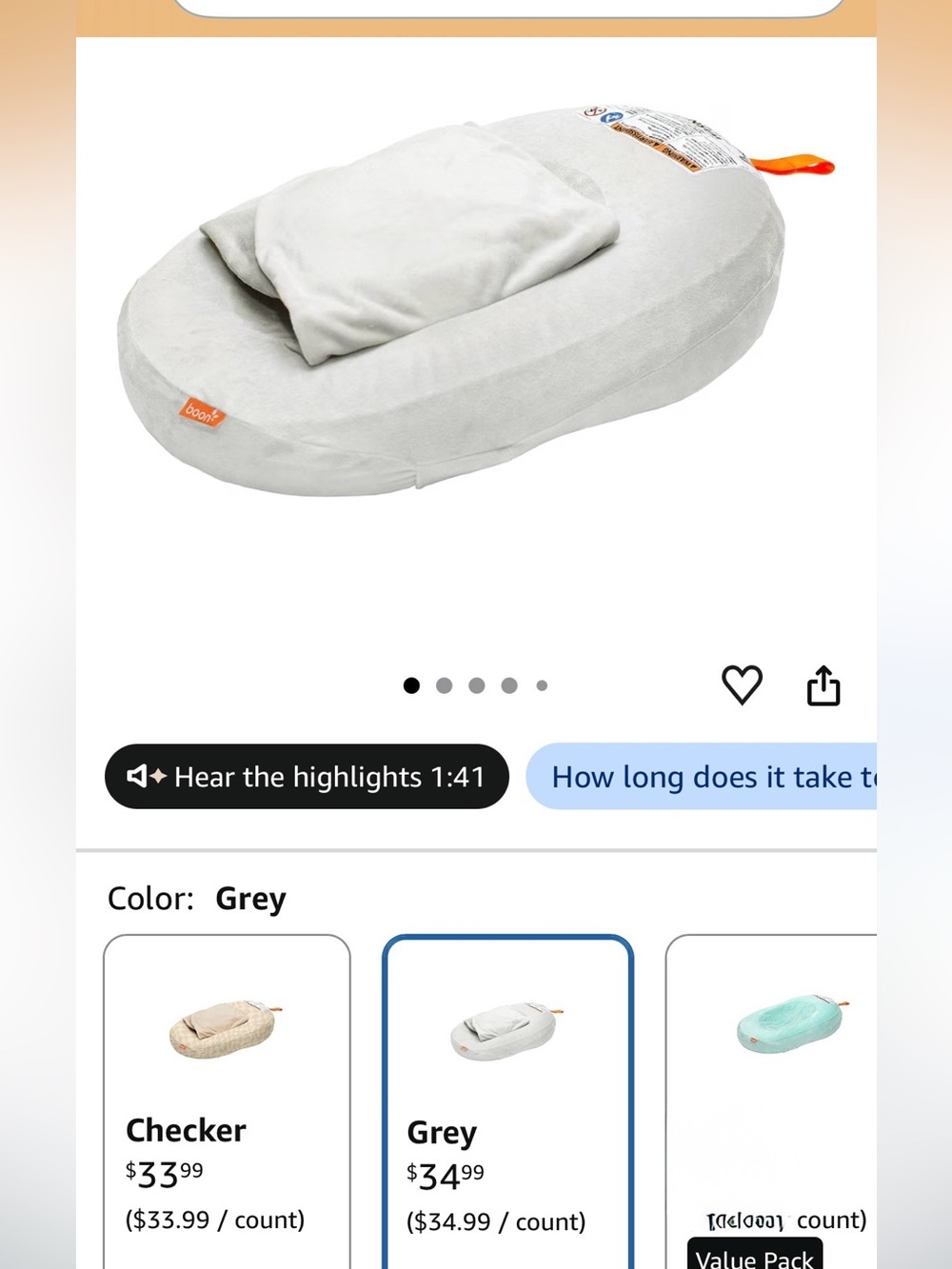 Grey Infant Bath Lounger